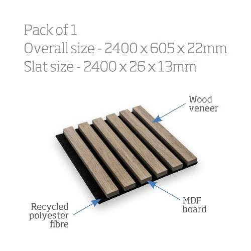 Smoked Oak Acoustic Slat Wall Panel WPKT11 - Image 3